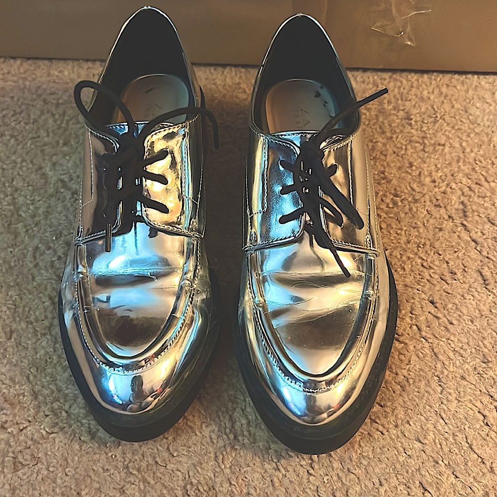 Sliver Mettallic oxfords